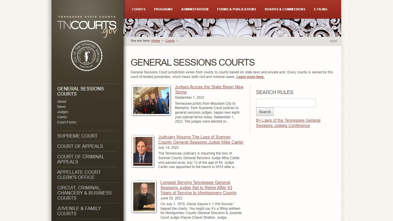 General Sessions Courts | Tennessee Administrative Office of the Courts