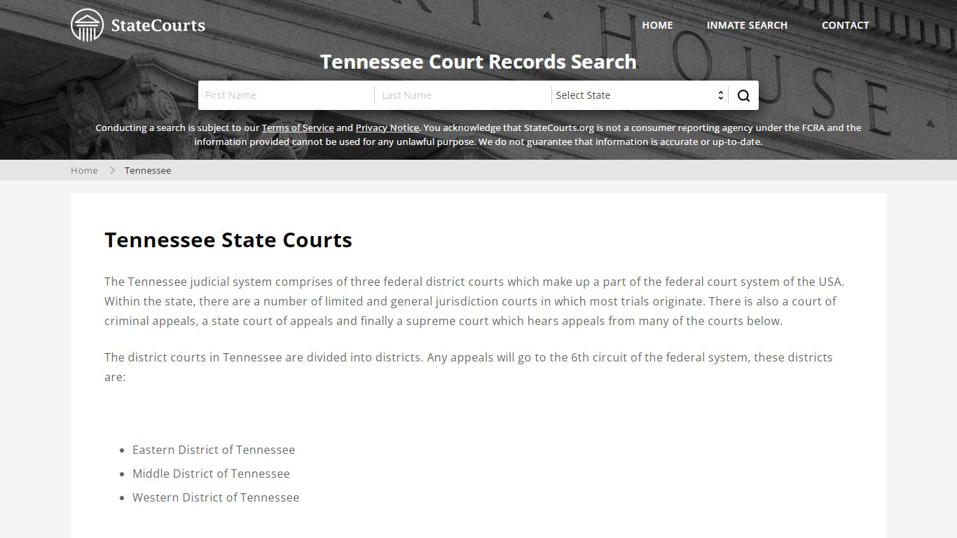 Tennessee Court Records - TN State Courts